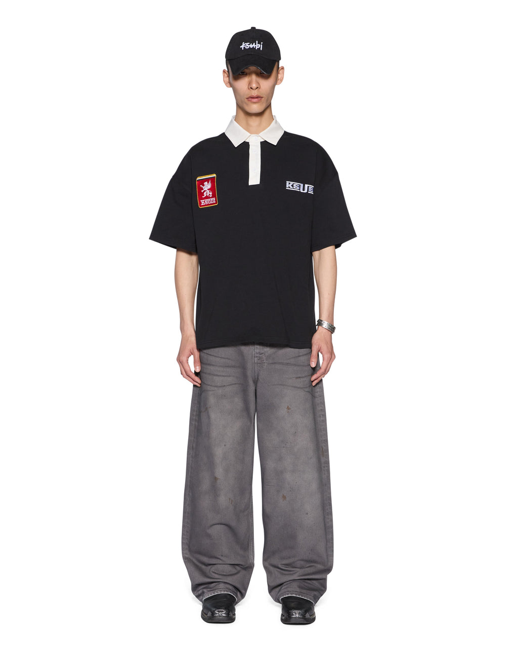 Mens Perform Ss Polo Shirt Jet Black Boxy Fashion Tops - Black