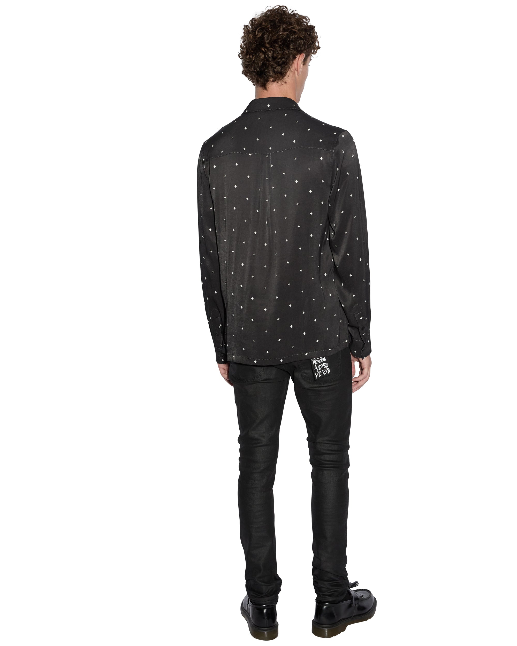 POLKA PLUS LS SHIRT BLACK