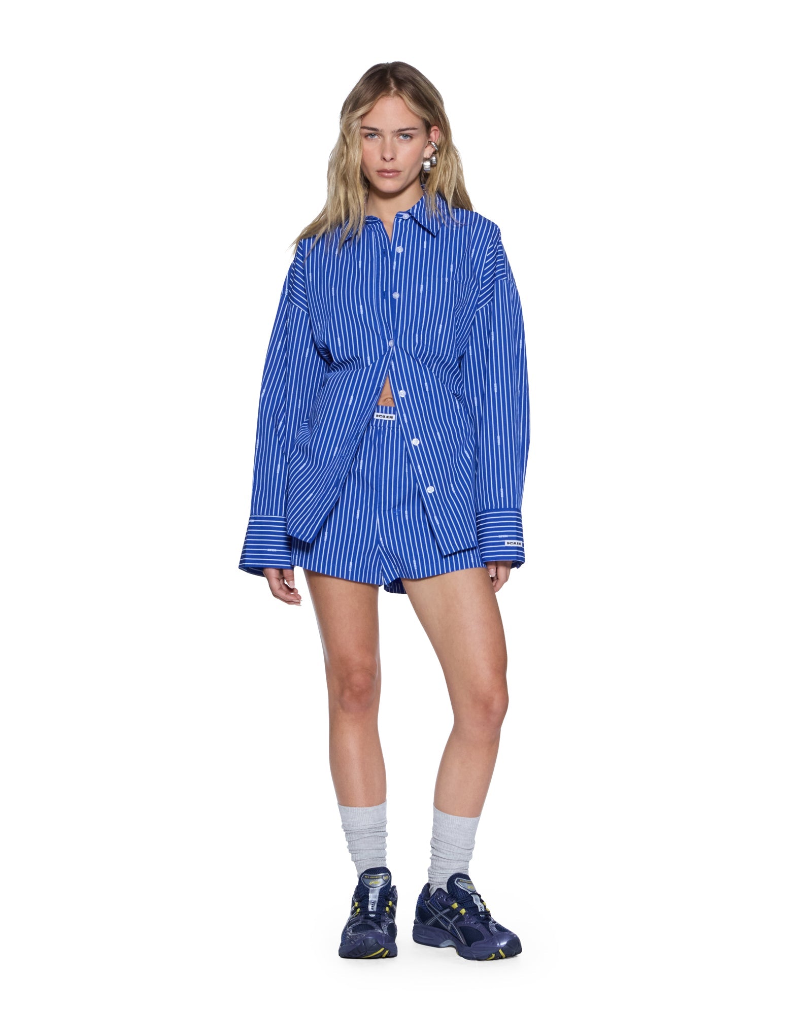 WOMENS  ASTRA SHIRT COBALT STRIPE OVERSIZED SHIRTS