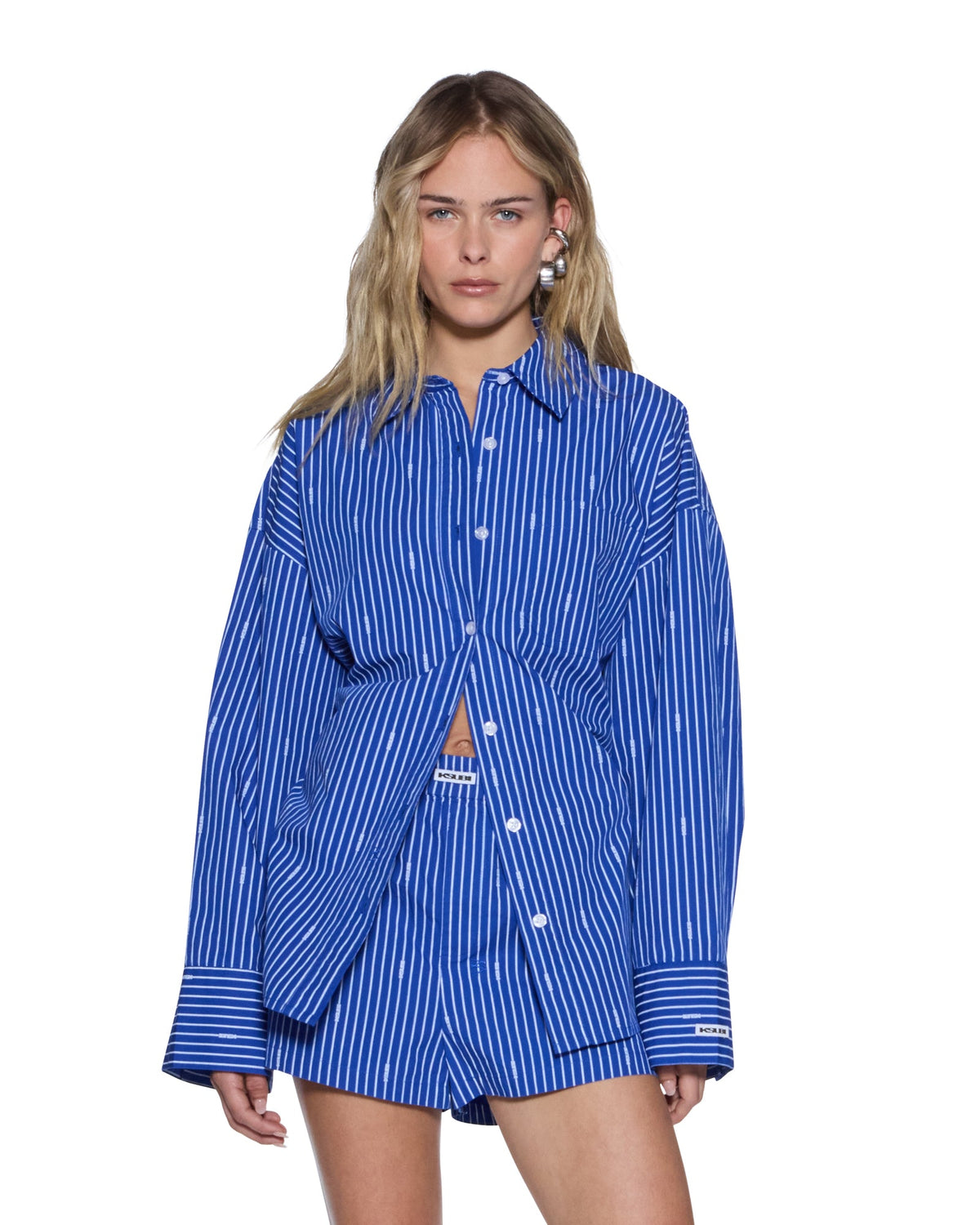WOMENS ASTRA SHIRT COBALT STRIPE SHIRTS