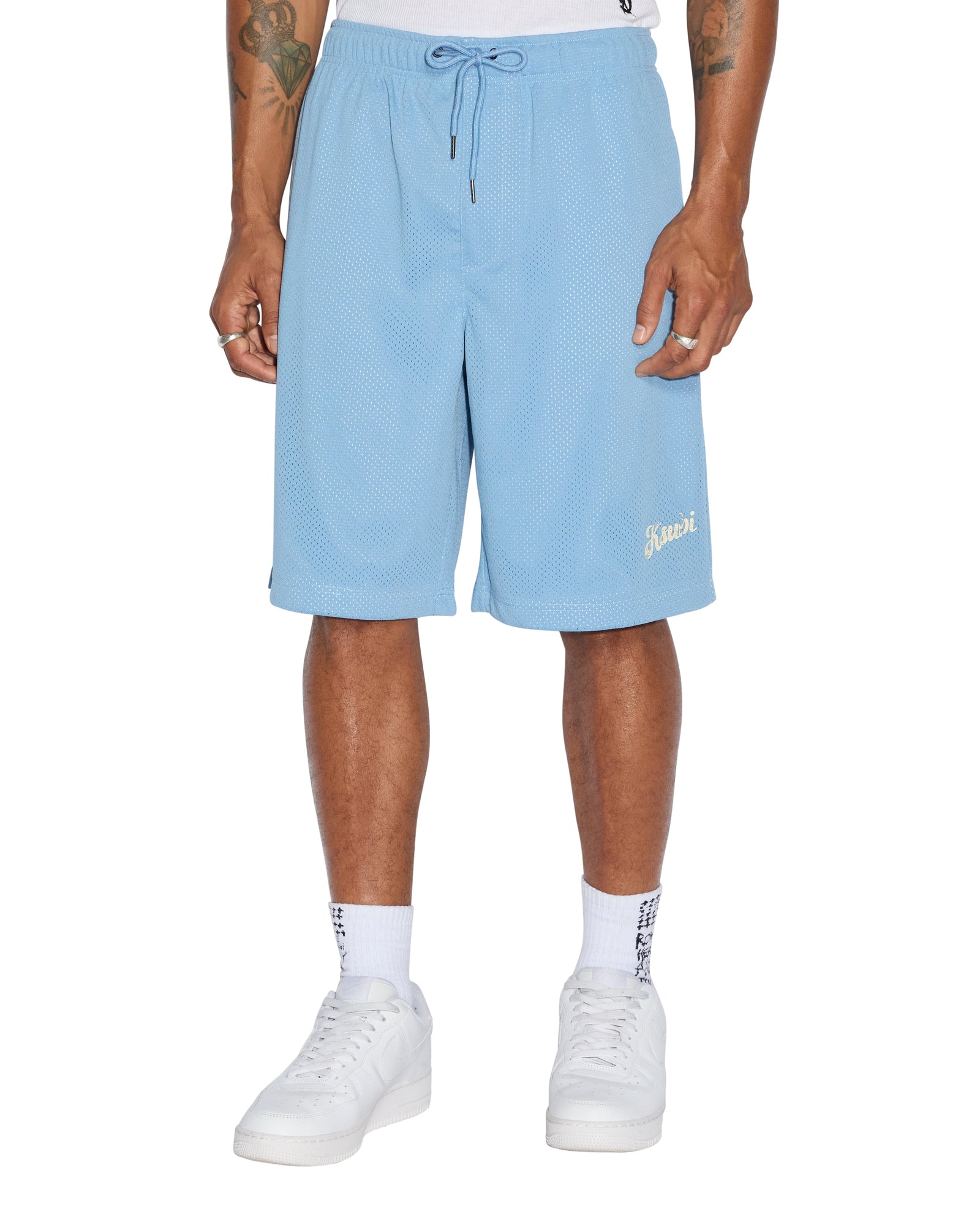 MENS ROLL MESH SHORT BLUE REGULAR WALKSHORTS