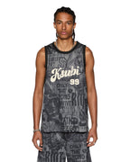 MENS SKETCH PICK UP SINGLET BLACK FASHION TOPS