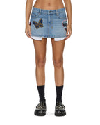 WOMENS MICRO MINI SKIRT HORIZON PATCH SKIRTS