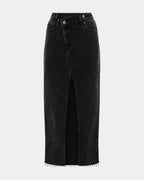 WOMENS RELAX MAXI SKIRT WASHED BLACK SKIRTS