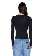 Womens Staple Ls Tee Black Regular Tees - Black