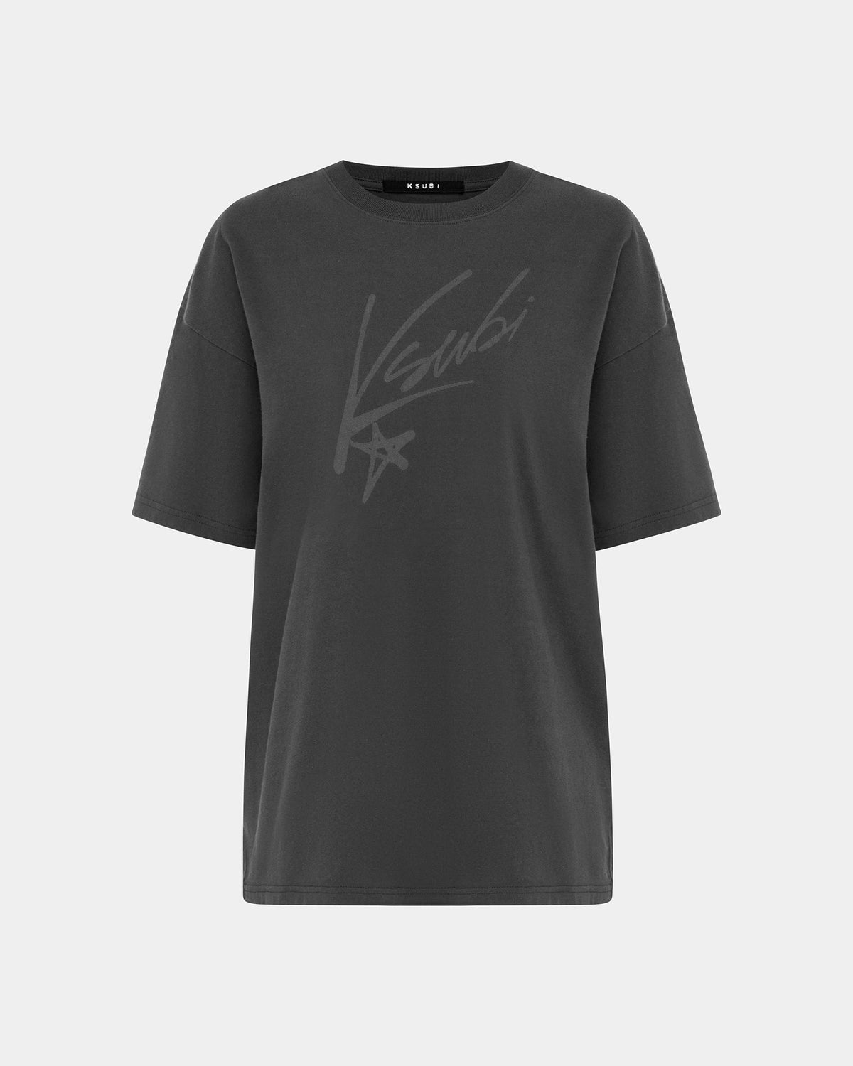 Womens Sprayed Oh G Ss Tee Charcoal Oversized Tees - Grey