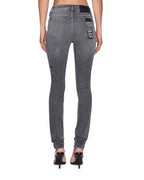 Womens Spray On Xtra Glitch Grey Denim Jeans - Grey