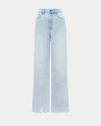 Womens Strider Drift Trashed Wide Denim Jeans - Denim