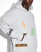 Mens Collective Kash Hoodie Grey Marle Regular Fleece - Grey