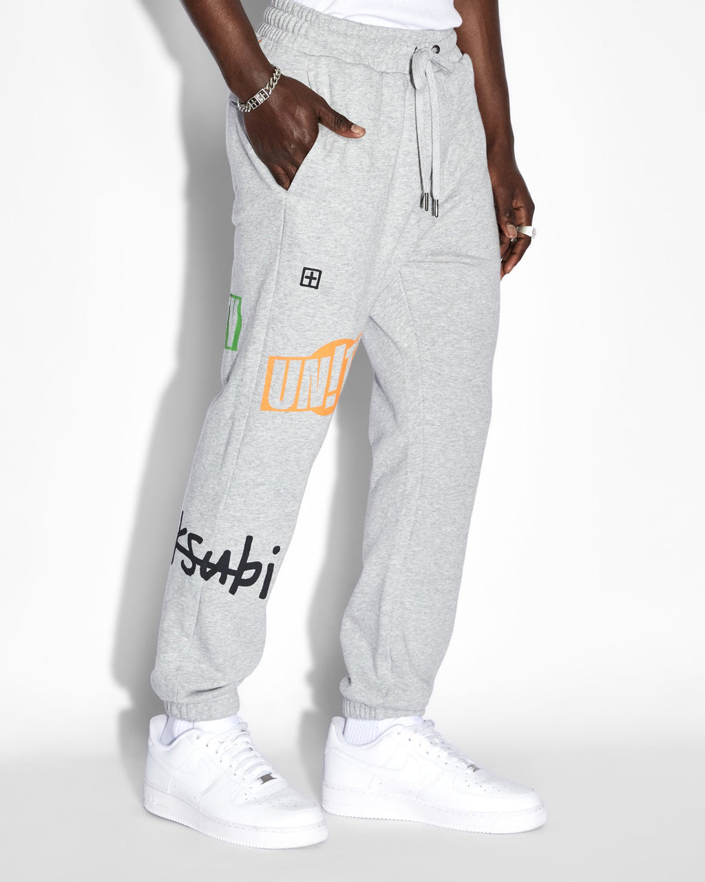 Mens Collective Lofi Trak Grey Marle Relaxed Pants - Grey