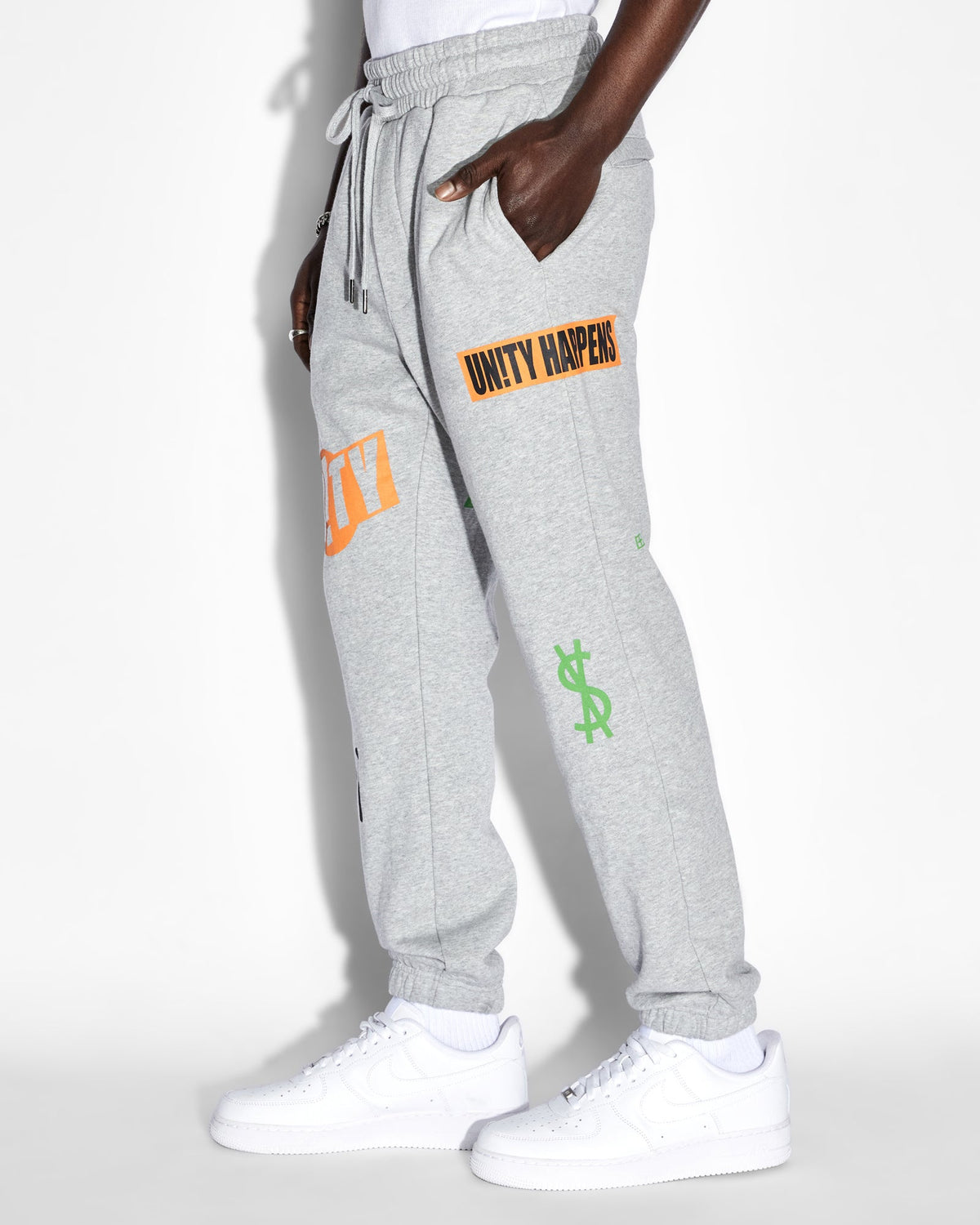 Mens Collective Lofi Trak Grey Marle Relaxed Pants - Grey