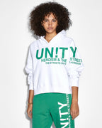 Womens Unity Slouch Hoodie White Oversized Fleece - Beige