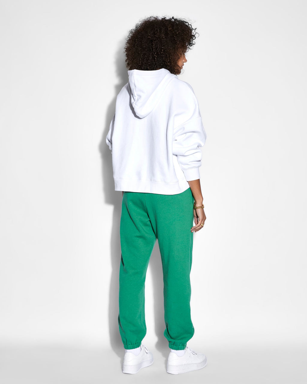 Womens Unity Slouch Hoodie White Oversized Fleece - Beige
