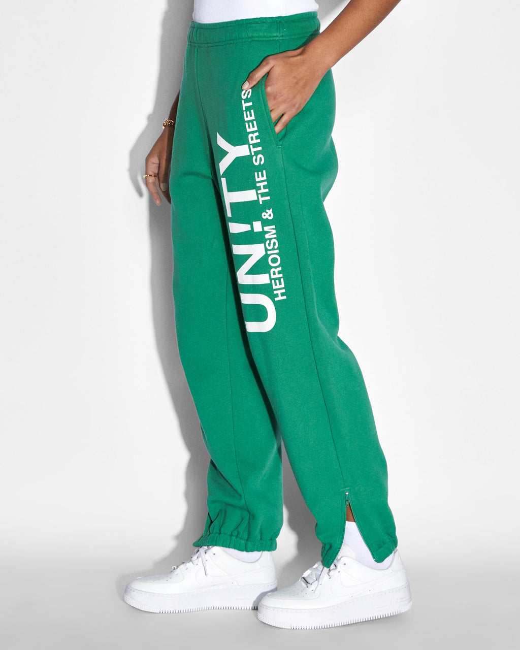 Womens Unity Zip Trax Green Relaxed Pants - Green