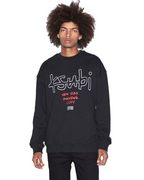 MENS NYC 4X4  BIGGIE CREW JET BLACK FLEECE