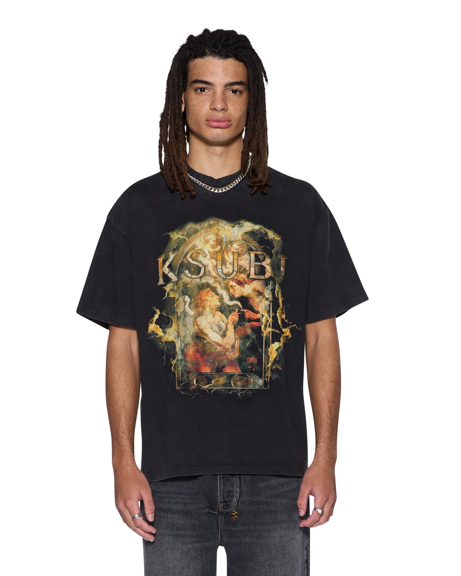 MENS  ASCENSION EKCESS TEE FADED BLACK OVERSIZED TEES