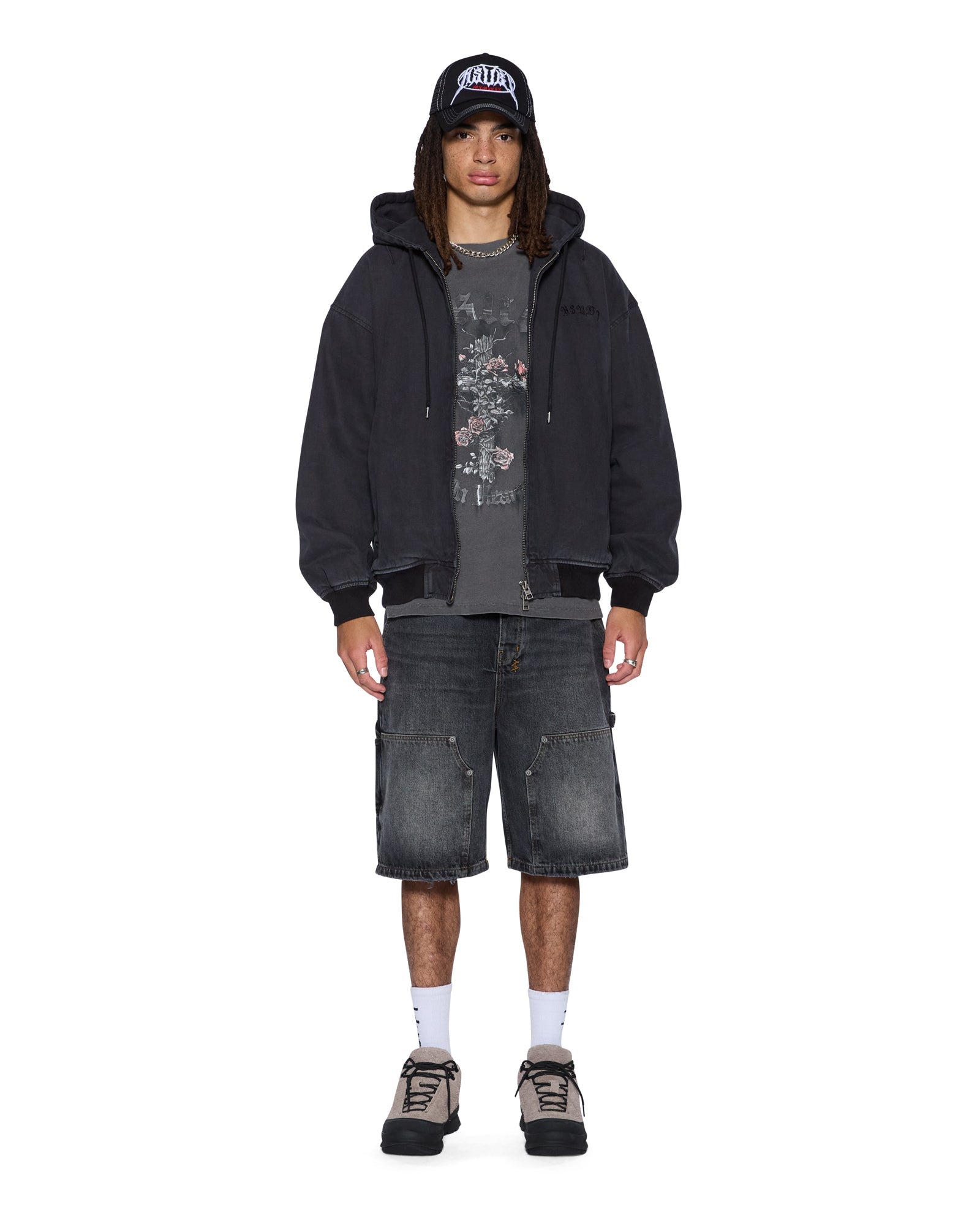 MENS THORNED EKCESS SS TEE CHARCOAL OVERSIZED TEES