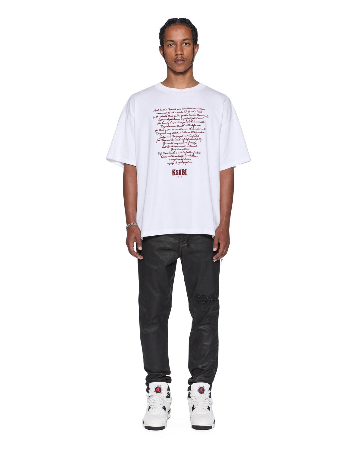 Mens Cypha Biggie Ss Tru White Oversized Tees - White
