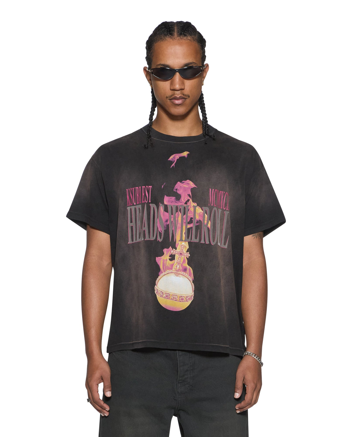 MENS H.W.R SID SS TEE SUNBLEACH BLACK TEES