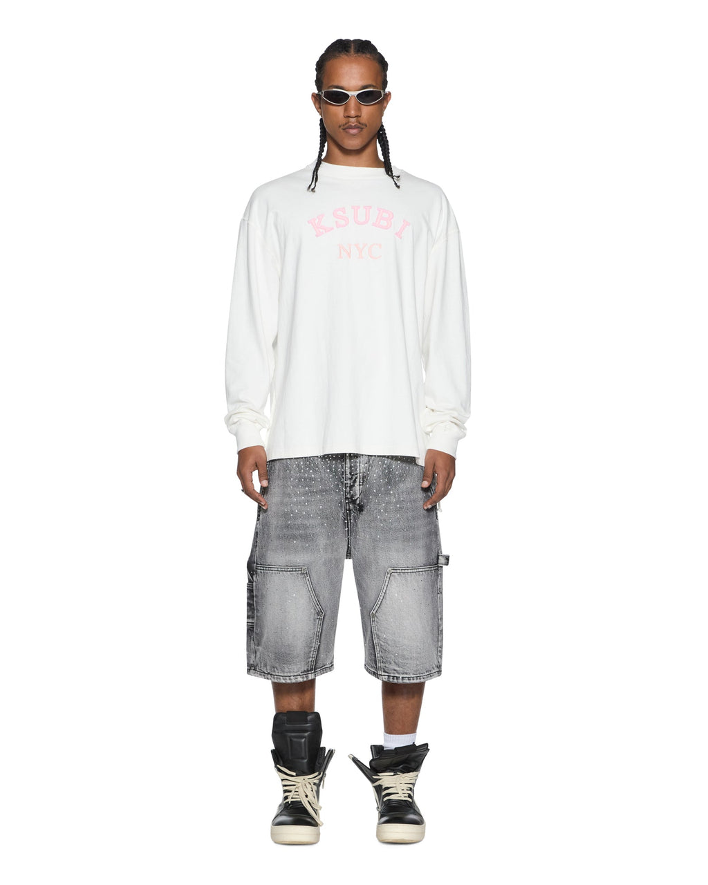 MENS LAYBEL EKCESS LS TEE TRU WHITE TEES