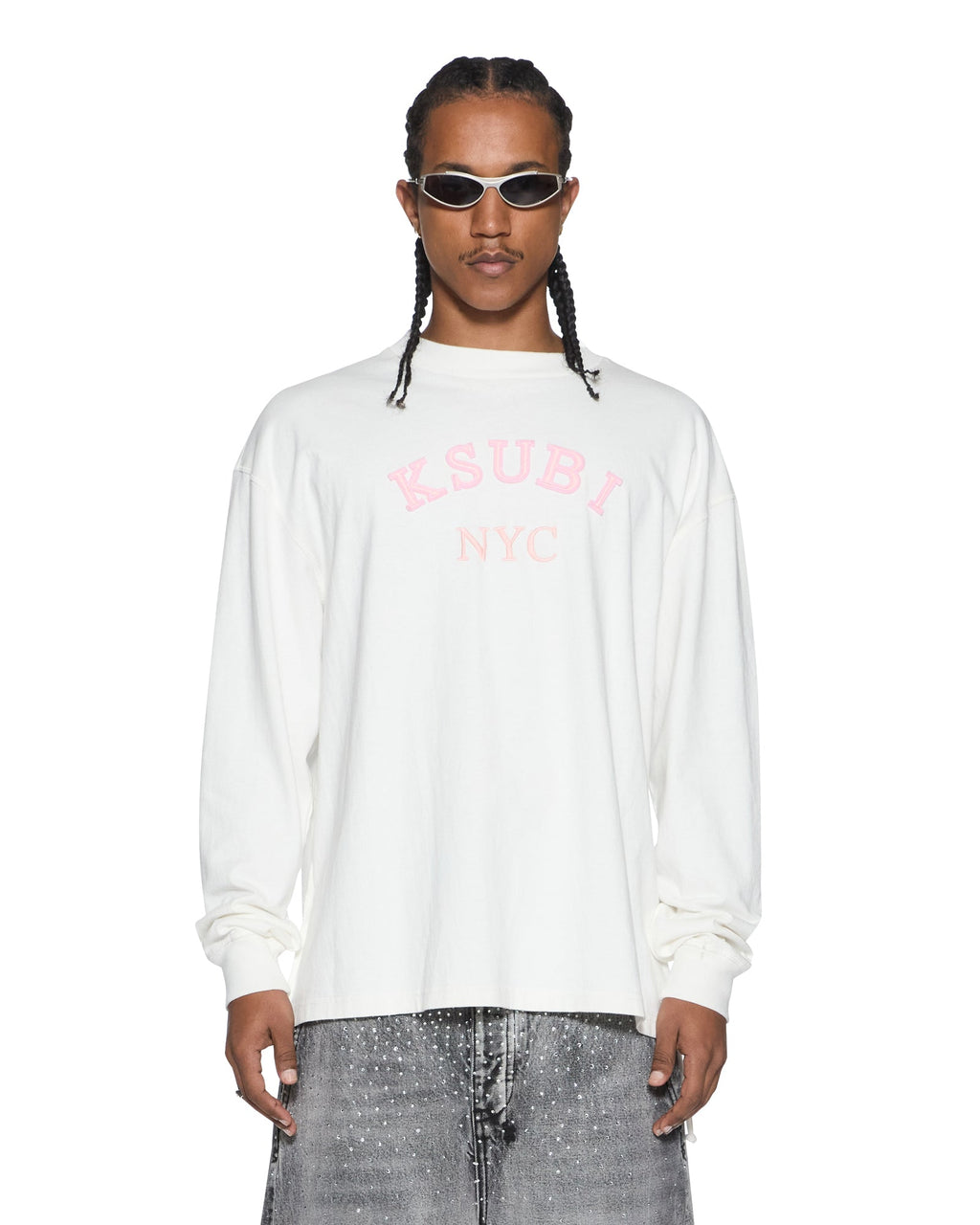 MENS LAYBEL EKCESS LS TEE TRU WHITE TEES