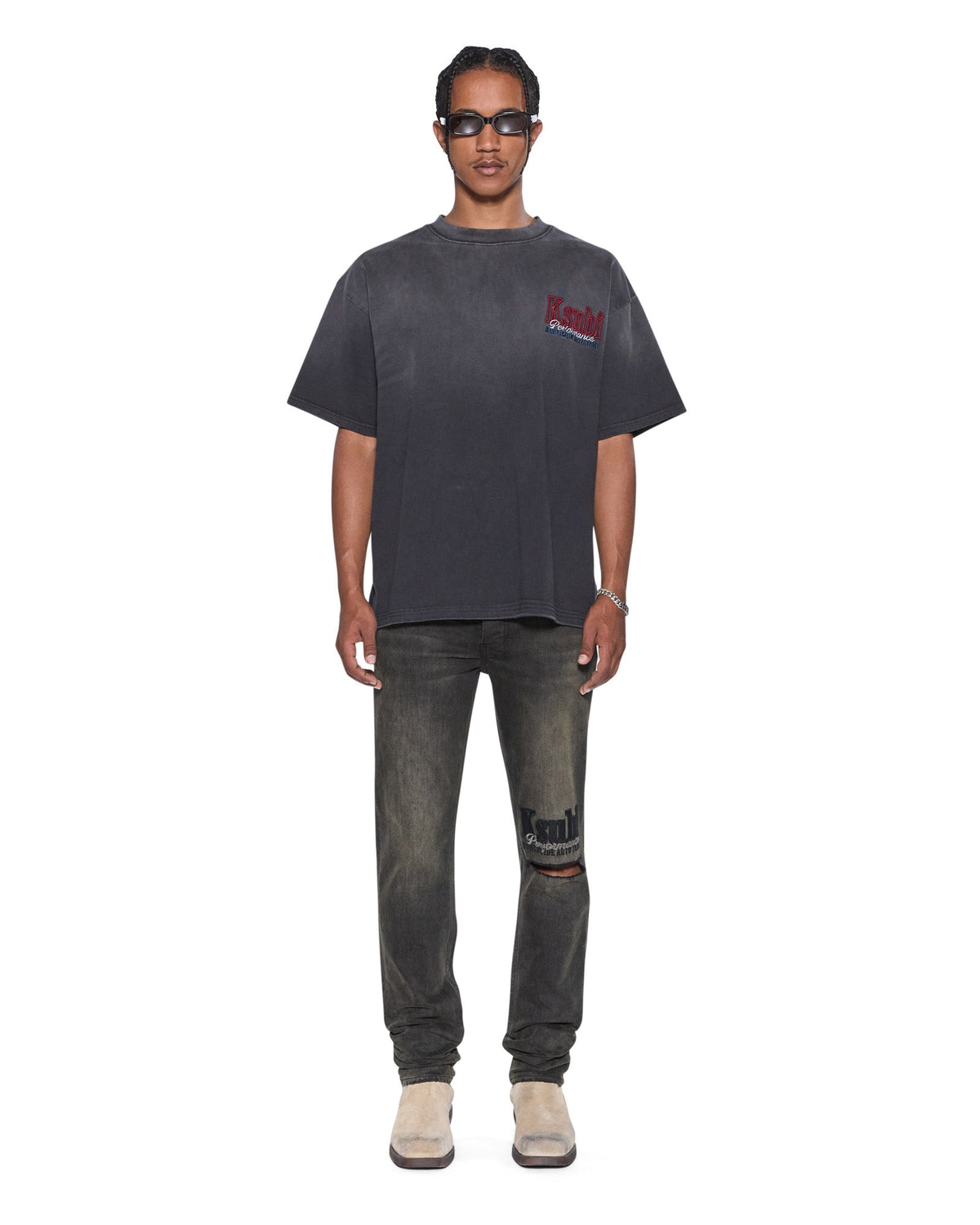 Mens Performance Ekcess Ss Tee Black Fade Oversized Tees - Black