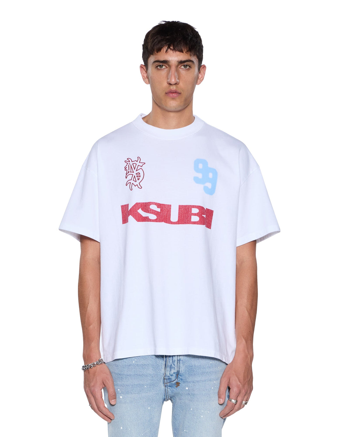 RUGGED EKCESS SS TEE WHITE/RED