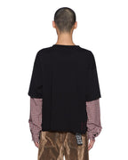 Mens Sott Halen Ls Layered Tee Black Fade Baggy Tees - Multi Colour