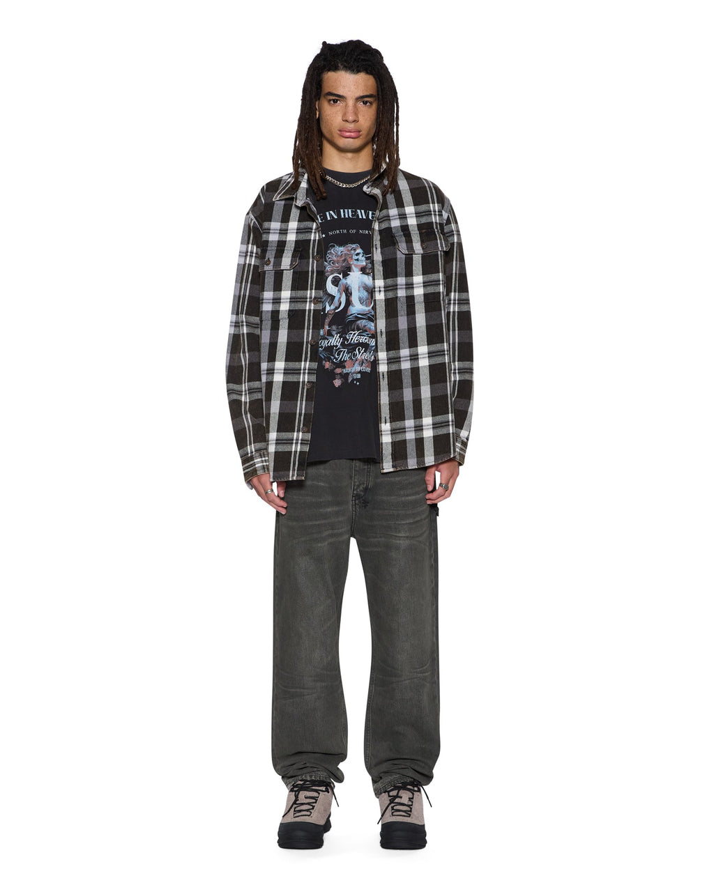 Mens Maxx Operator Mekanik Grey Baggy Denim Jeans - Grey