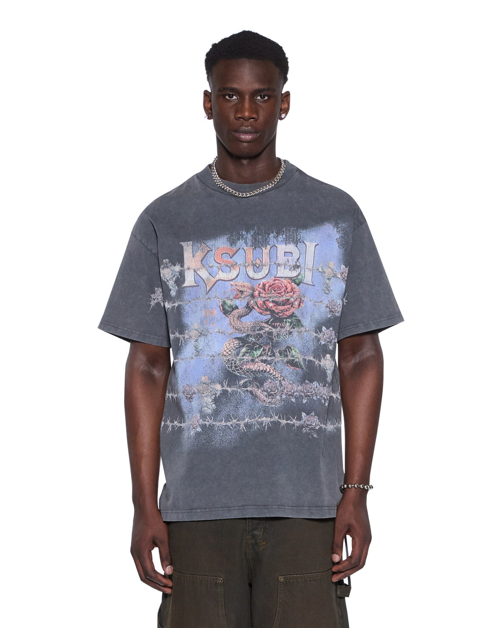 MENS DEATH SNAKE EKCESS SS TEE RHINO TEES