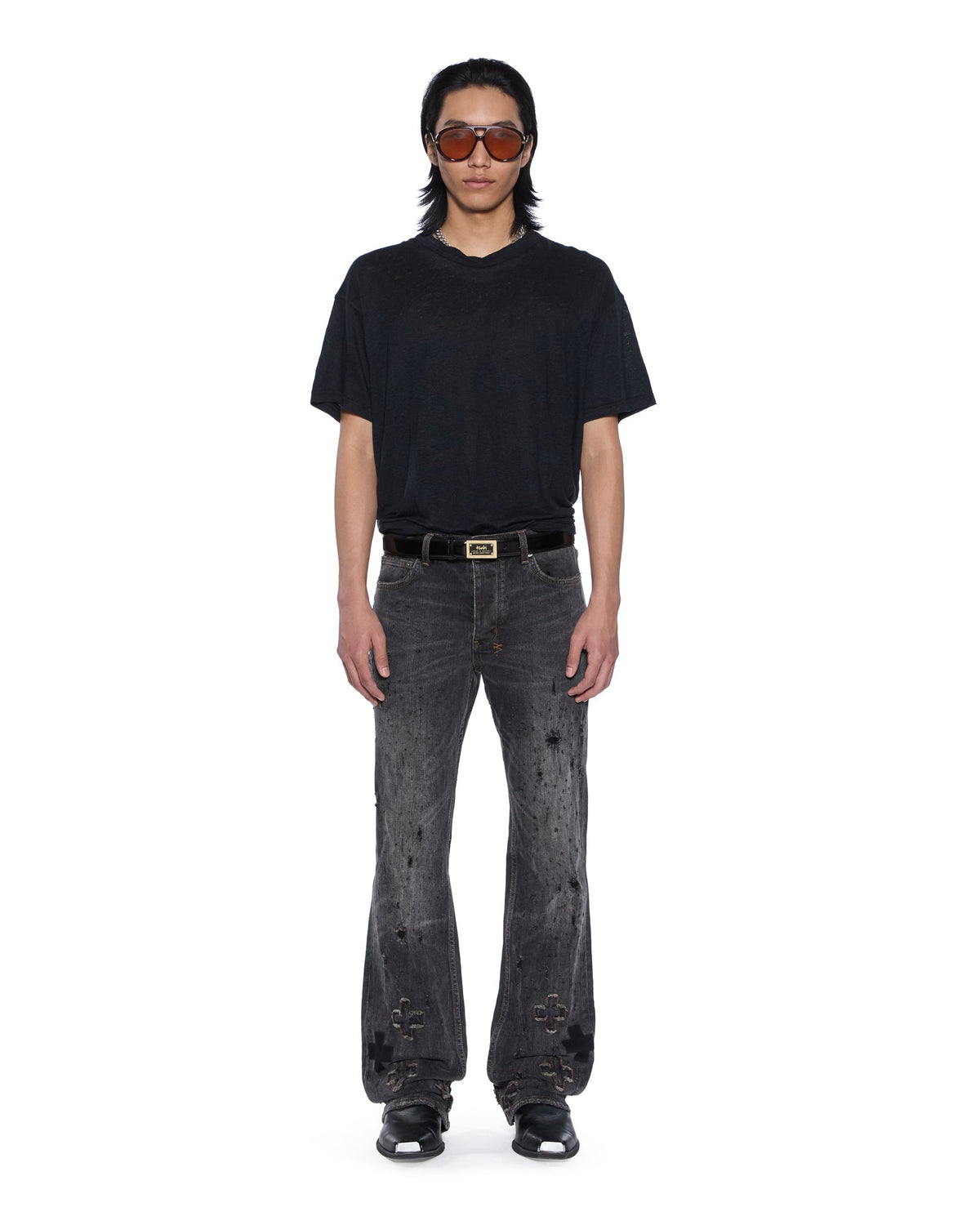 MENS SID LINEN SS TEE JET BLACK TEES