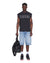 MENS  TOUCHDOWN EKCESS CUT OFF TANK JET BLACK OVERSIZED TEES