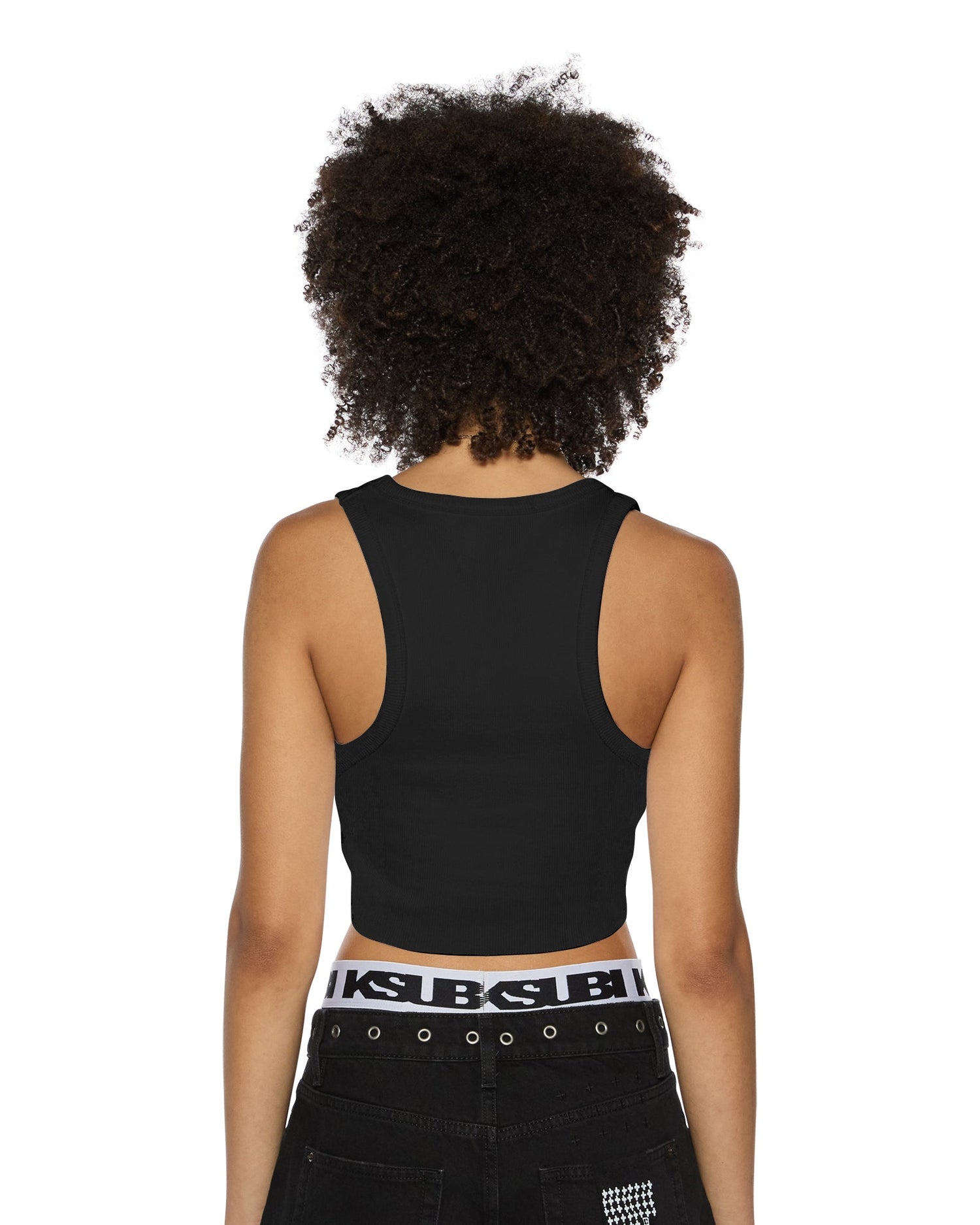 STACKED ORIGIN CROP BLACK