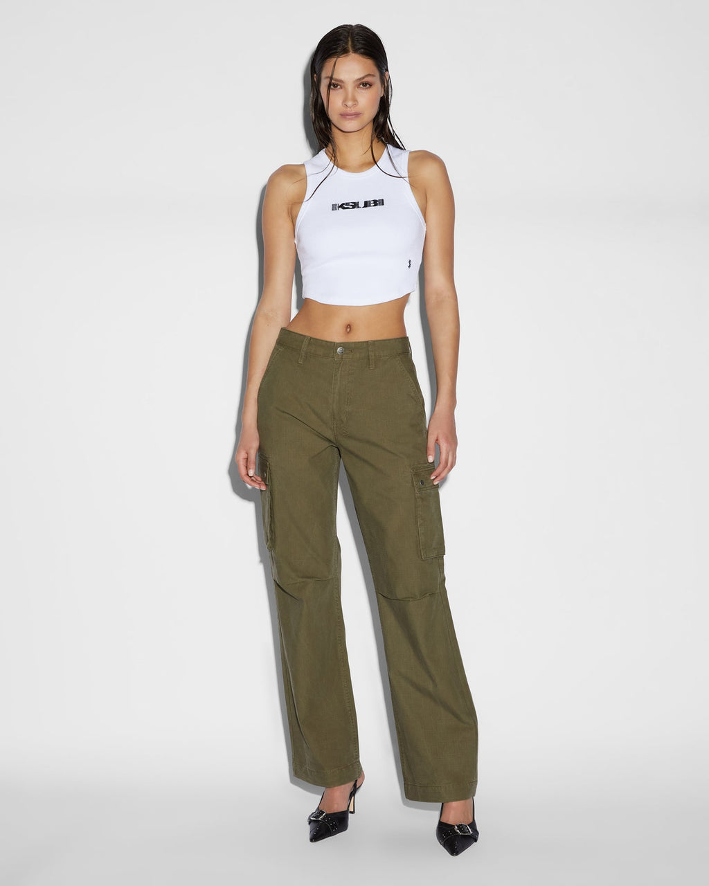 WOMENS SQUAD CARGO KHAKI PANTS