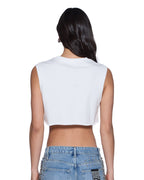 WOMENS LABELS CROP TANK WHITE TEES