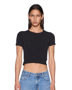 Womens Baby Ss Tee Black Cropped Tees - Black
