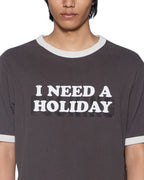 MENS HOLIDAY RINGER SS TEE FADED BLACK TEES