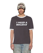 MENS HOLIDAY RINGER SS TEE FADED BLACK TEES