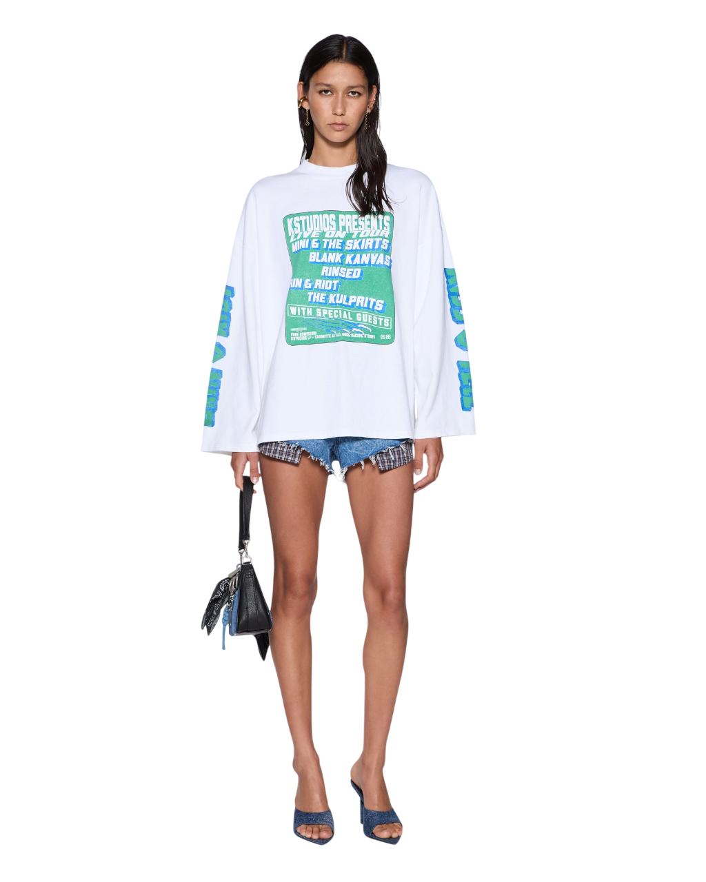 WOMENS KSTUDIO BOYFRIEND LS TEE WHITE TEES