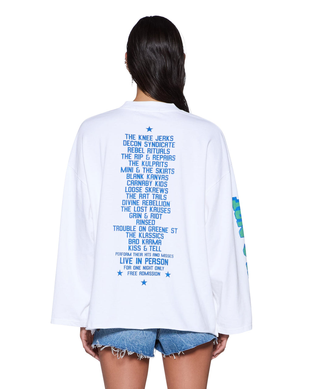 WOMENS KSTUDIO BOYFRIEND LS TEE WHITE TEES
