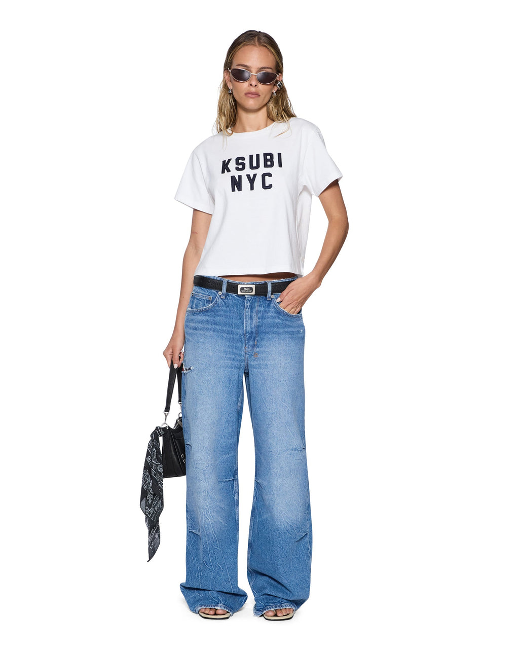 WOMENS NYC SHRUNKEN SS TEE WHITE TEES
