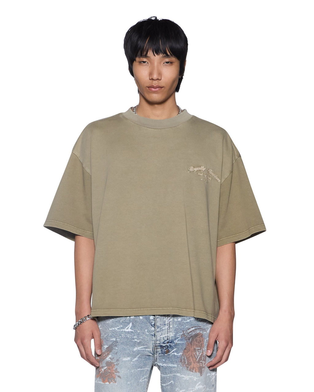 Mens Royalty Halen Ss Tee Militant Baggy Tees - Khaki