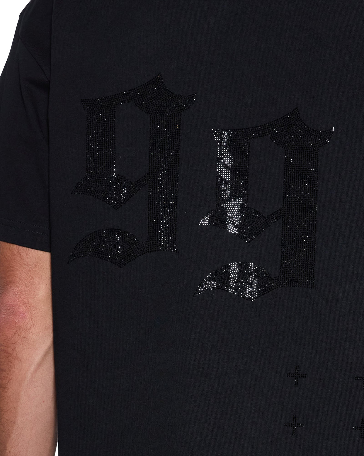 MENS STARDOM EKCESS SS TEE JET BLACK CRYSTAL TEES