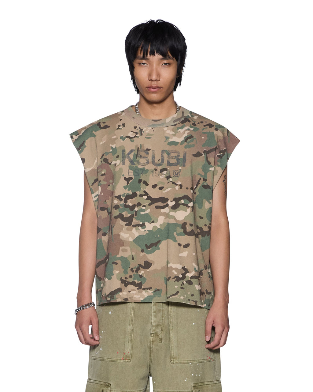 MENS STATE EKCESS CUT OFF WOODLAND TEES