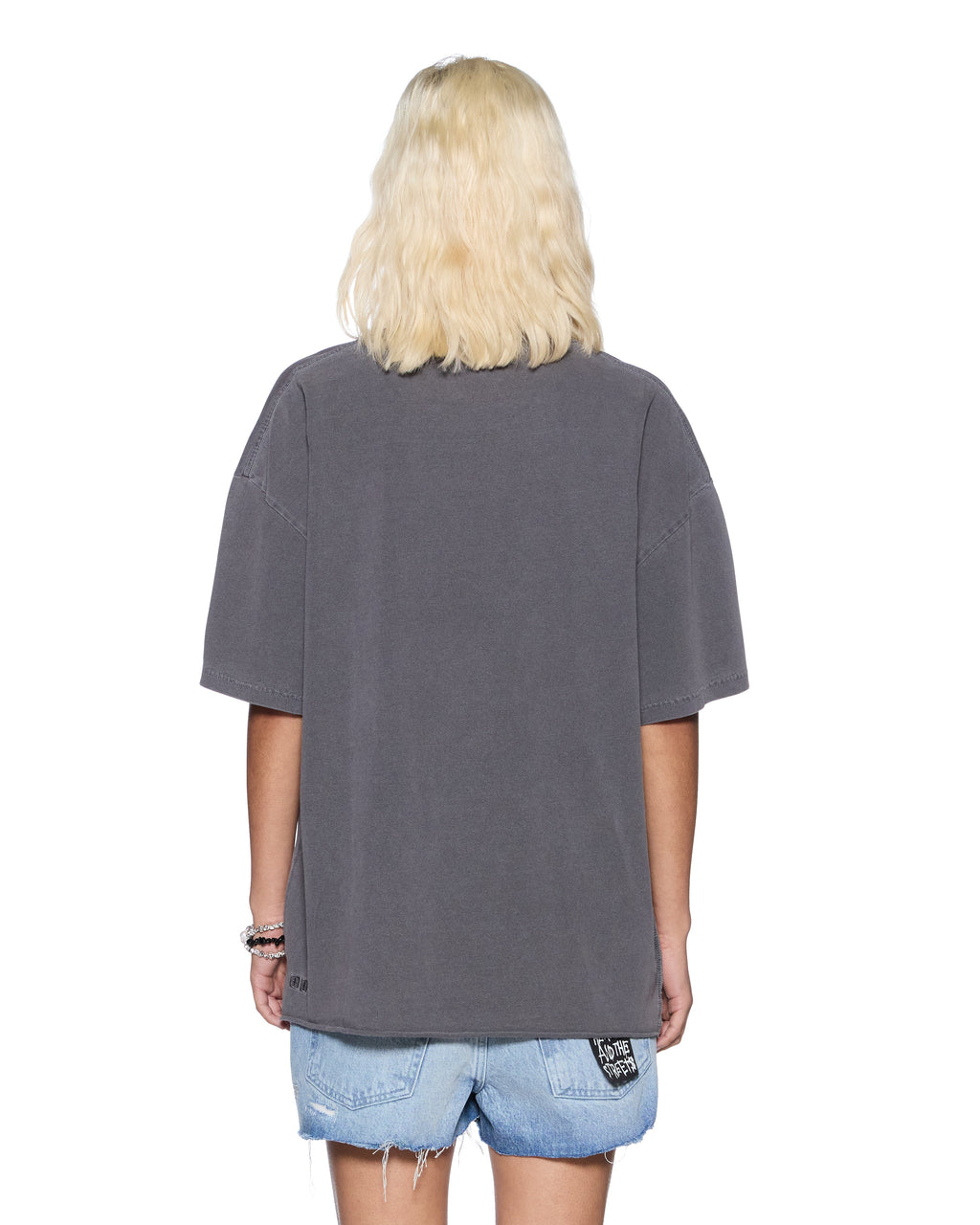 Womens Sott Stamp Boyfriend Ss Tee Charcoal Oversized Tees - Grey