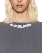 Womens Sott Stamp Boyfriend Ss Tee Charcoal Oversized Tees - Grey