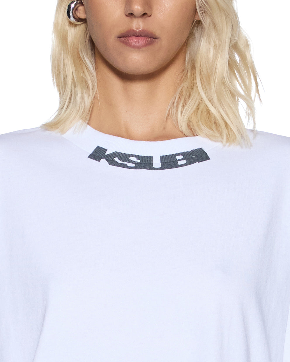 Womens Sott Stamp Boyfriend Ss Tee White Oversized Tees - White