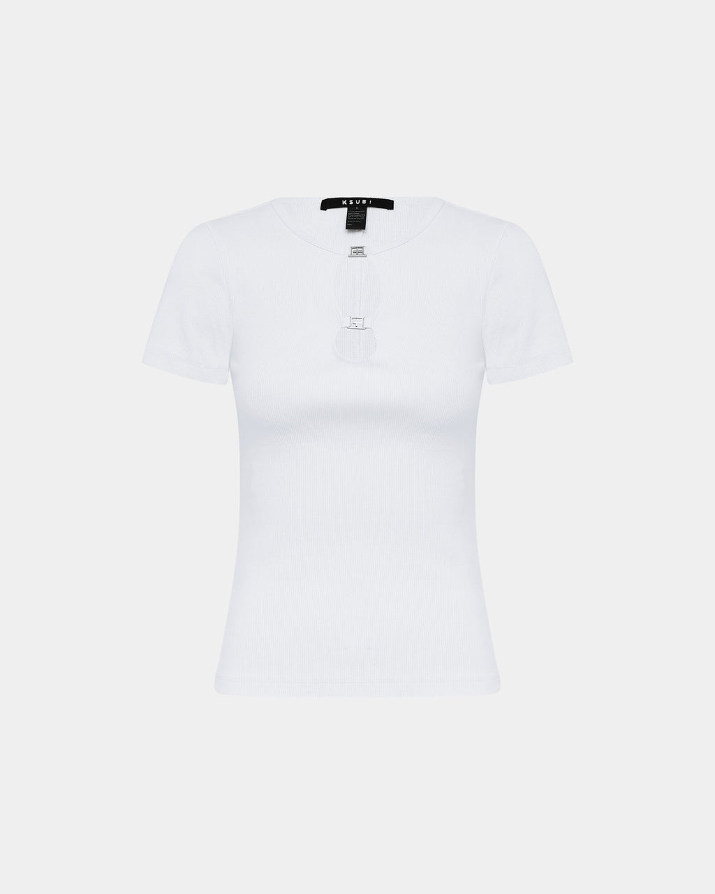 Womens 2 Charm Ss Tee White Fitted Tees - White