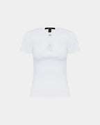 Womens 2 Charm Ss Tee White Fitted Tees - White