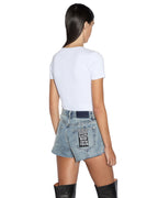 Womens 2 Charm Ss Tee White Fitted Tees - White